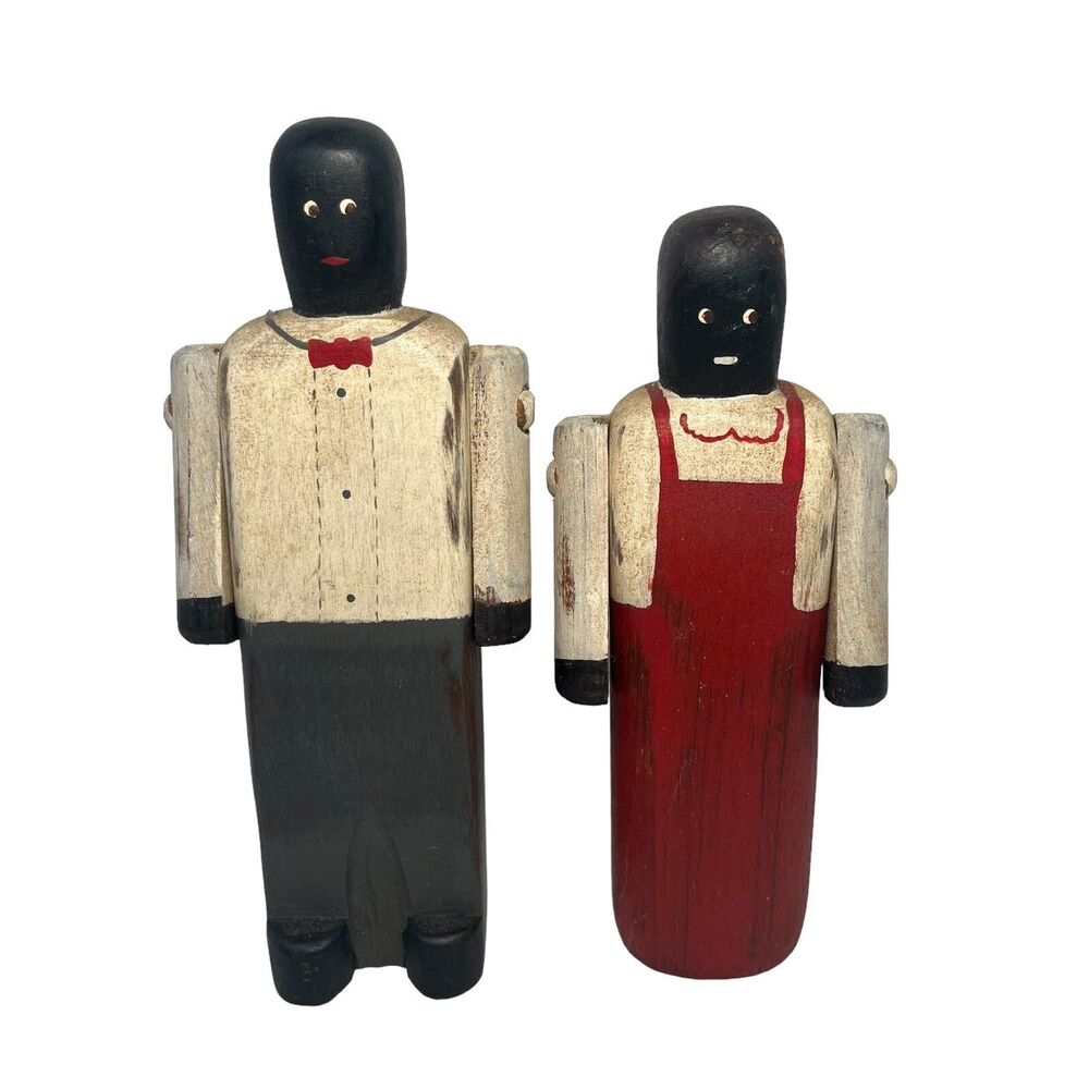 Wolf Creek Hand Carved Black African Cook Chef Waitress Eldora USA Vintage 1991